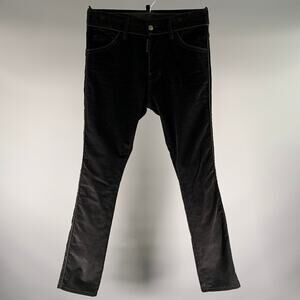 DSQUARED2 Size 30 Black Corduroy Cotton Button Fly Casual Pants